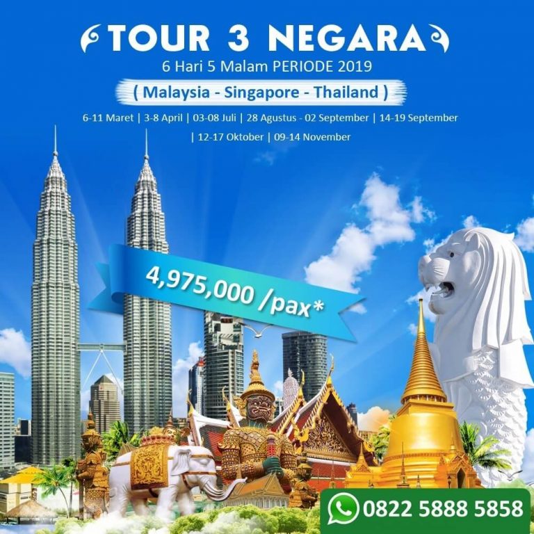 paket tour open trip 3 negara malaysia singapore thailand PTPSI.CO.ID